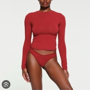 SKIMS cotton jersey long sleeve in Brick size Large